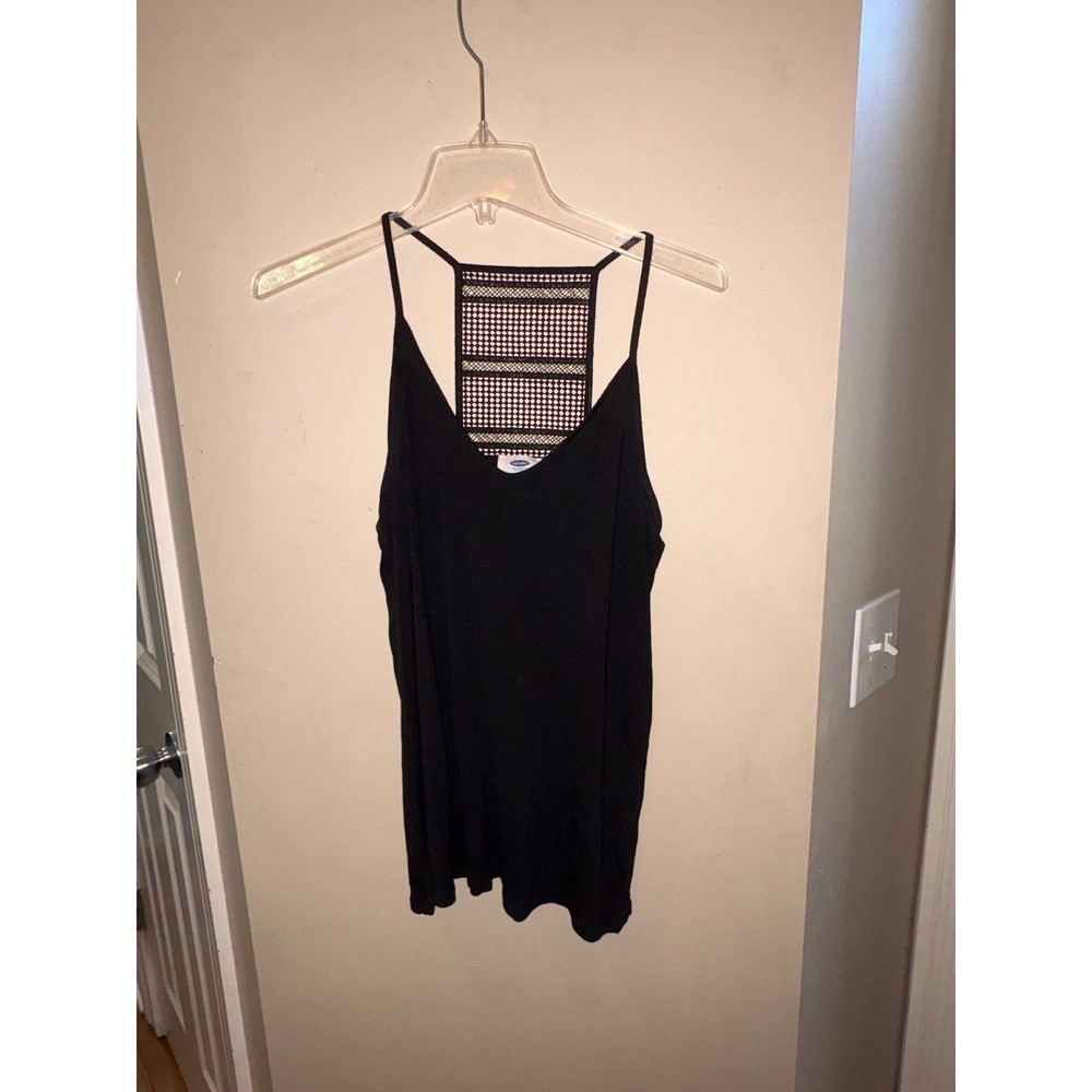Old Navy Womens Black Crochet Lace Racerback Cami Tank Top‎ Small V-Neck Strappy